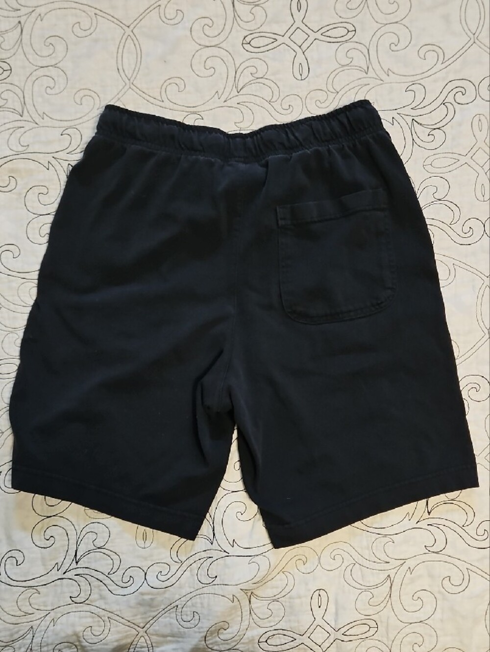 Nike Black Cotton Athletic Shorts with White Swoosh - Picture 5 of 7